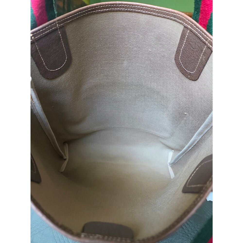 Vintage Gucci Sherry Line GG Brown/Beige PVC and Leather Tote/Shoulder Bag - Picture 9 of 16